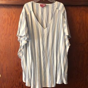 Plus size flutter sleeve shirt